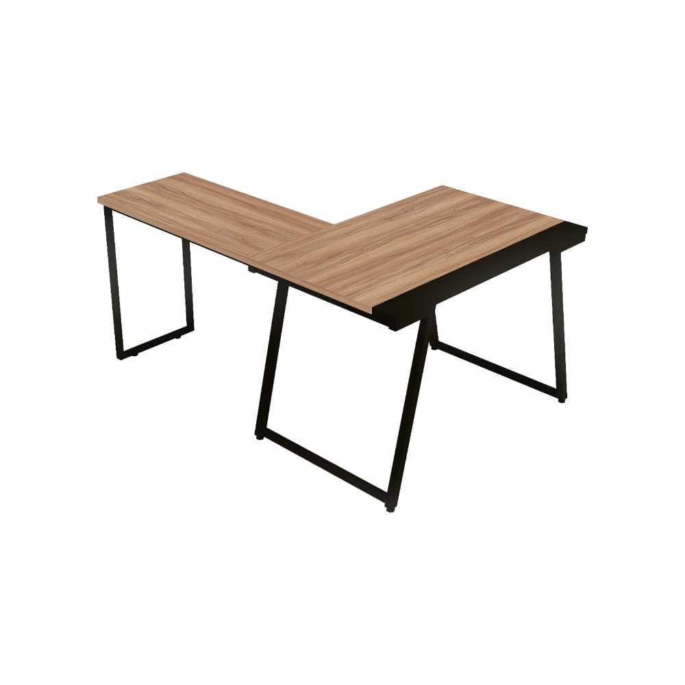 Mesa de escritório em L industrial Soho com extensão